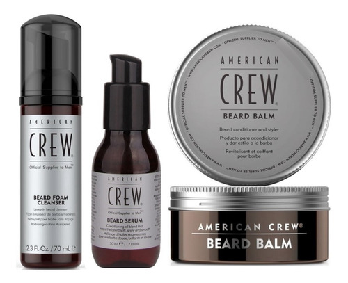 Kit Cuidado De Barba Beard Foam+aceite+cera American Crew 