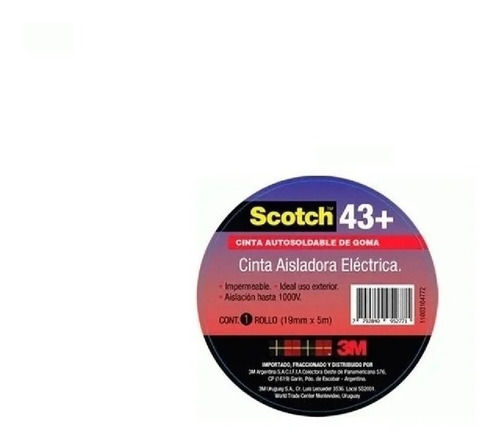 Cinta Aisladora Autosoldable 3m Scotch 43+ 18mm X 5mts    