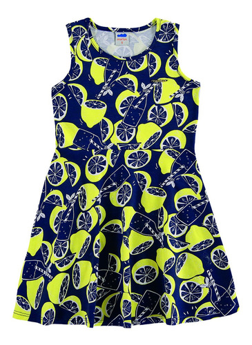 Vestido Infantil Meia Malha Marlan Verão 44637 - Tam 4 À 10