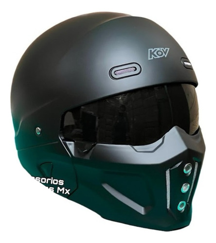 Casco Spectrum Negro Mate Racer Modular Mica Humo Certificad