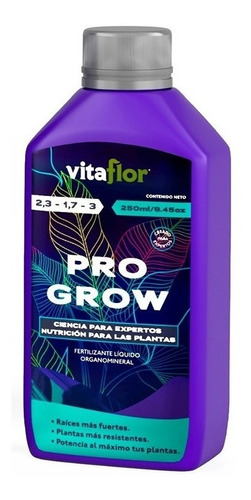 Terrafertil Fertilizante Vitaflor Pro Grow 250ml