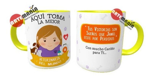 Taza Profesiones Doctora Enfermera Tecnologo Veterinario