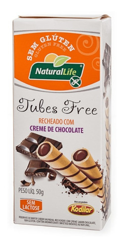 Tubes Free Sabor Chocolate Sem Glúten 50g Natural Life