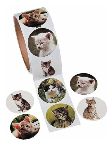 Sticker De Gatito Otc Kitty Cat, Rollo De 100