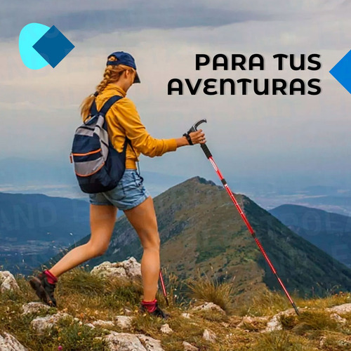 Baston De Senderismo Trekking Plegable Aluminio Caminar
