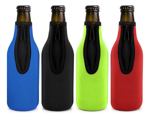 Funda Para Botella De Cerveza, Con Cremallera, De Neopreno P