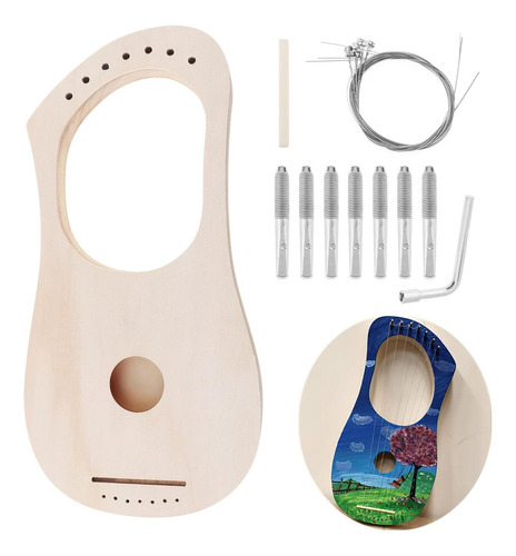 Origlam Lyre Harp Kit De Bricolaje De 7 Cuerdas, Haga Su De