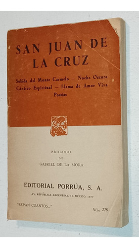 San Juan De La Cruz Obras Ed.porrua Usado Excelente 1977 