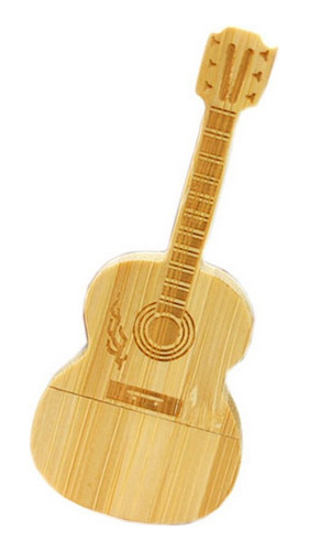 Bambu Natural Guitarra Usb 2.0 Flash Drive 32 Gb