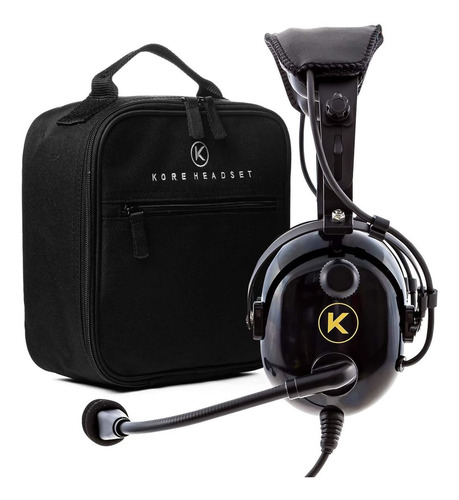 Imagen 1 de 9 de Headset Kore Aviation Ka-1 Premium Con Entrada Mp3 Y Bolso