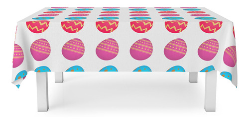 Toalha De Mesa Retangular Ovo De Pascoa Easter Egg Colorido