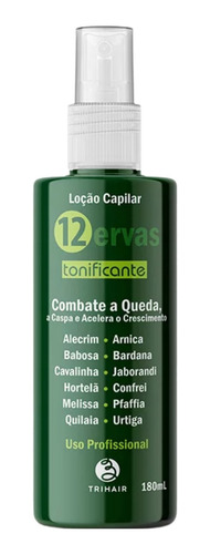 Loção Acelera O Crescimento 12 Ervas 180ml Combate A Queda