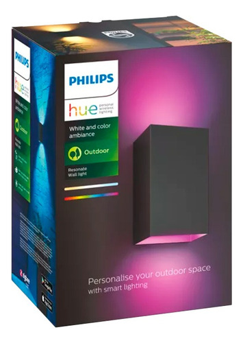Lámpara Caja De Pared Philips Hue | Color Negro | 220v/220v