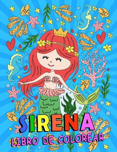 Sirena Libro De Colorear: Para Niños De 4 A 8 Años