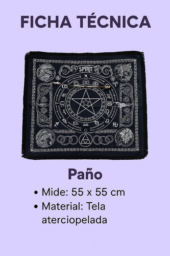 Paño Tiradas Tarot Pentáculo Hekate Astrología Místico Hkt.
