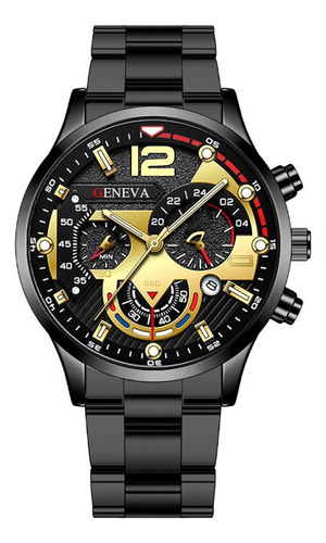Relógio Geneva G0106 De Luxo Minimalista Em Aço 42mm