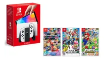 Comprar Nintendo Oled Blanco+mario Kart8, Smash Bros, Mario Party