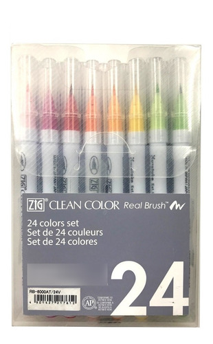 Marcadores Kuretake Clean Colour Real Brush X 24 Pincelados