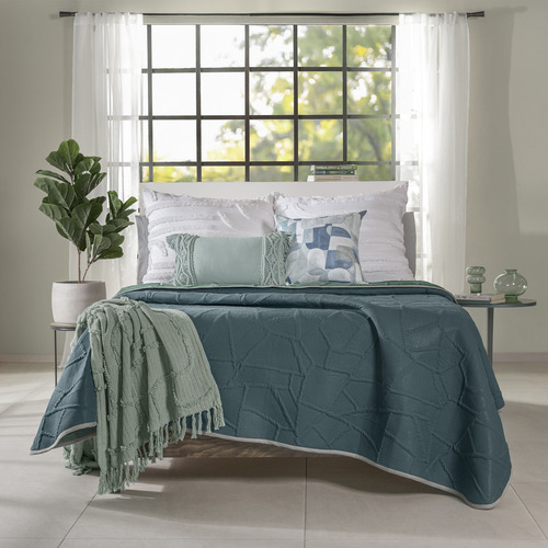 Edredón Ultraligero King Size Novo Baltico Vianney Doble Vista Azul / Verde