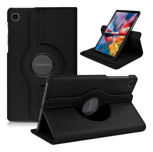 Capa Case 360 Giratória Galaxy Tab A7 Lite 8.7 Couro T220/25 Cor Preta