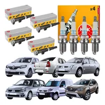 Comprar Kit 4 Bobina Jogo Vela Ngk Clio Sandero Logan Duster 1.6 16v