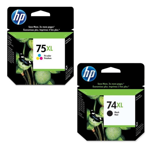 Cartucho Hp 74xl Negro + 75xl Color Combo Original 4480 5250