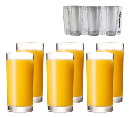 comprar Jogo Cu002F 6 Copos Multiuso Vidro 240ml Londres - Long Drink