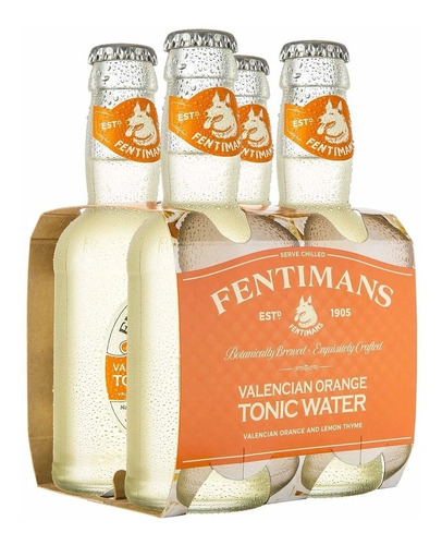 4 Pack Fentimans Valencian Orange Premium Tonic 200ml