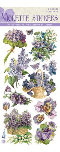 Violette Etiquetas Engomadas De Flores Púrpuras.
