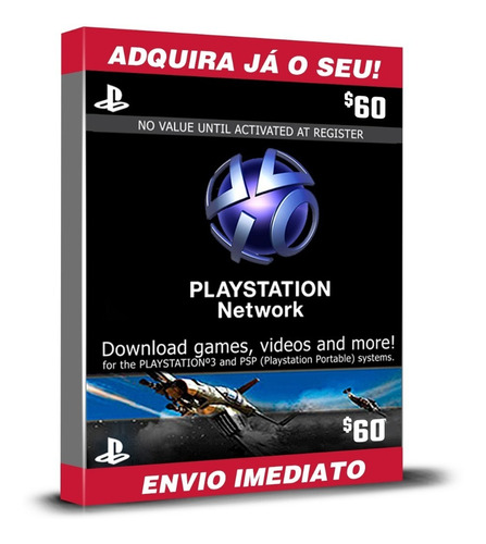 Playstation Network Card $50+$10 Cartão Psn Usa $ 60 ...