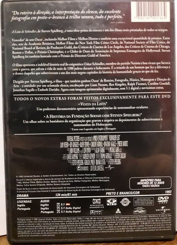 Imagem 2 de 5 de Dvd - A Lista De Schindler Duplo - Steven Spielberg