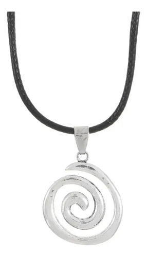 Collar Gargantila 40cms Dije Acero Vortice En Espiral 2x2cms