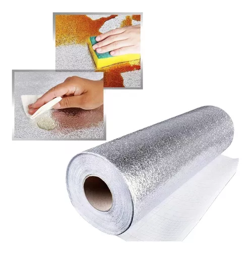 Rollo De Aluminio Adhesivo Impermeable Para Cocina 5m M®