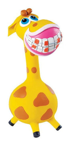 Imagem 2 de 4 de Brinquedo Látex Girafita Sorrisão Girafa De Aparelho 19cm
