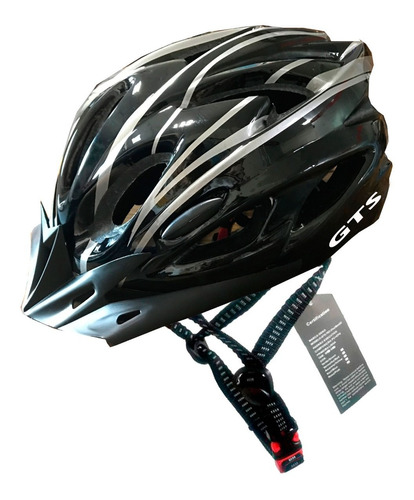 Capacete Cinza Inn Mould Com Sinalizador Led Ciclismo Bike