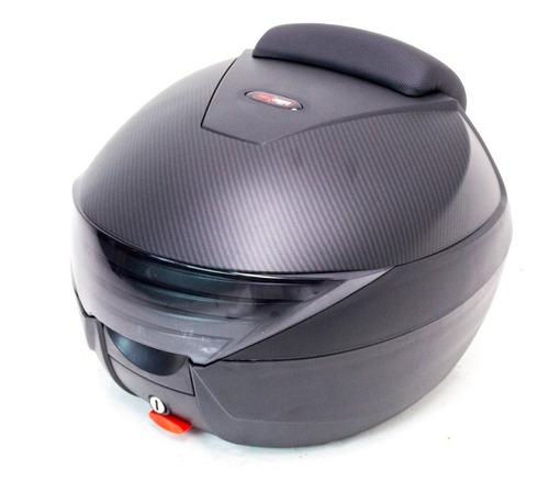 Imagen 2 de 10 de Maletero Top Case Atom 30lt Fire Parts Con Respaldo Negra