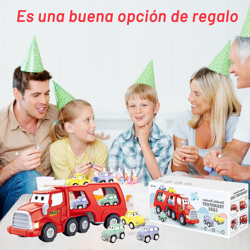 Carrito Juguetes 5 En 1 Camión Transporte Coches Y Avión Roj