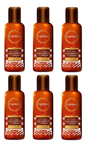  Oleo Fixed Corporal Hialuronico Com Argan 120ml - Kit 6un