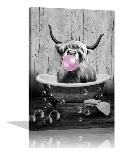 Kalawa Highland Cow Imágenes De Baño Decoración De Pared Div