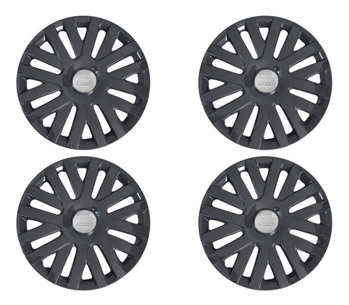 Tapones Rin 14 Abs Vw Gol Negro + Tapones Válvula Gratis!!!