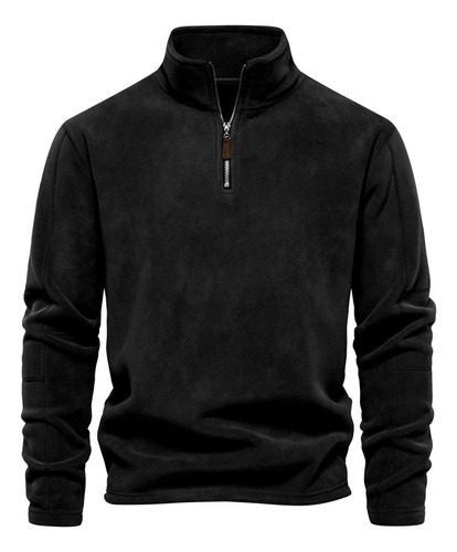 Sudadera Con Cuello Alto Y Media Cremallera, Manga Larga,