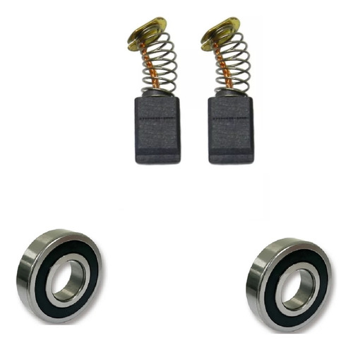 Rolamentos Do Induzido + Carvão Plaina Makita Mkp082