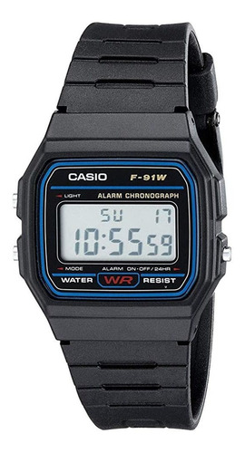 Reloj Casio Resina Unisex Digital F-91w-1dg 100% Original 