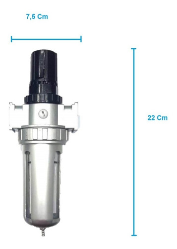 Imagen 3 de 10 de Filtro Regulador De Presion Para Compresor 1/4 Rotake