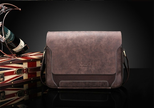 Imagen 6 de 9 de Maletin Morral De Cuero Hombre Marca Polo Tablet