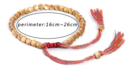 Pulsera Cobre Tibetana Hecha A Mano De Cuerda Unisex 1pz