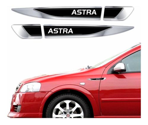 Par Emblema Lateral Paralama Porta Gm Astra 1999/2011 Res25 Cor CROMADO