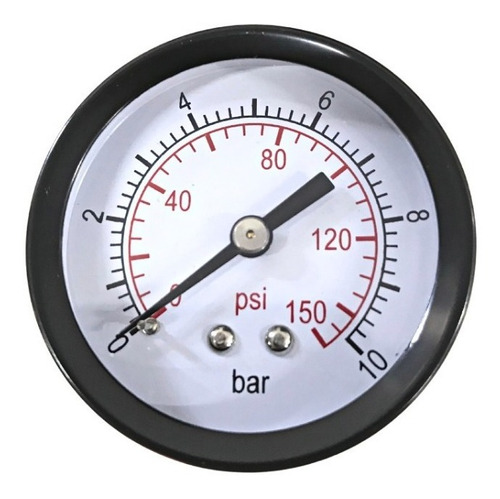 Manômetro Horizontal Rosca 1/4 Escala 0 A 10 Bar 150 Psi 6pc