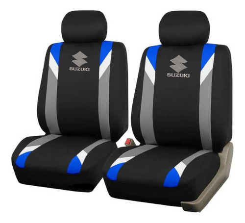 Cubreasiento Funda Tela Negro Azul Suzuki Logo Bordado Promo