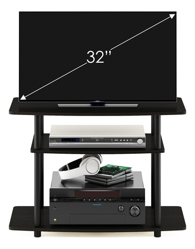 Mesa Para Tv De 3 Niveles Madera Espresso / Negro